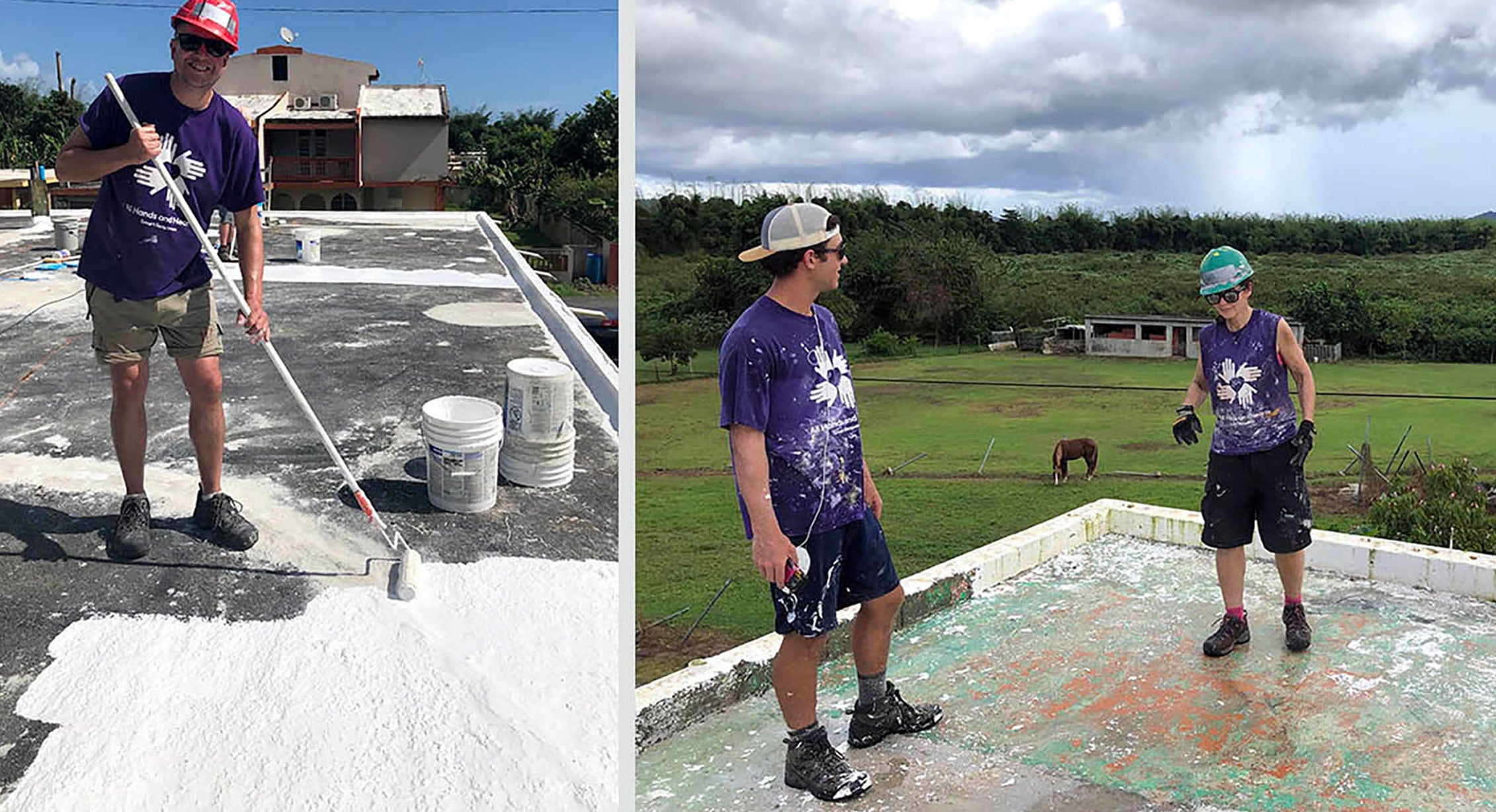 KEEN employee Andy Shearer helps repair roofs in Puerto Rico